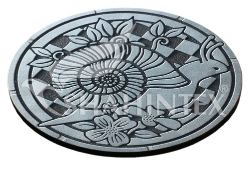 Mobile garden tile mat SHAHINTEX SH T014 round d-33 silver