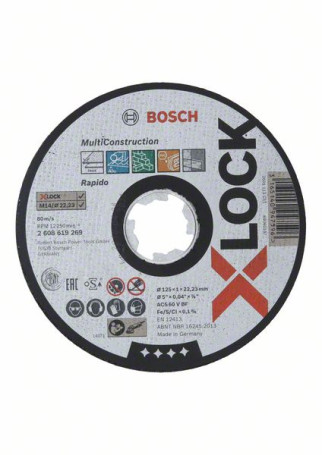 Отрезные диски для прямой резки Multi Material X-LOCK 125x1x22,23 ACS 60 V BF, 125 mm, 1,0 mm
