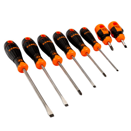 Screwdriver set for screws with slot and Philips, 8 pcs