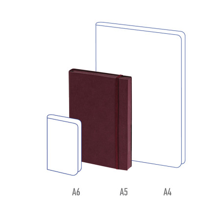 Notebook A5 80 l., leatherette, Berlingo "Western", with elastic band, brown