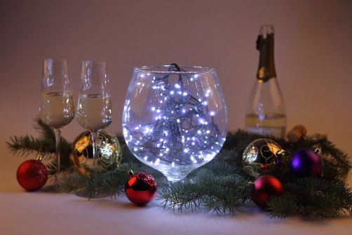 LED Christmas Garland ERA ENIN - GC Tinsel 3.9m Green Wire Cold Light