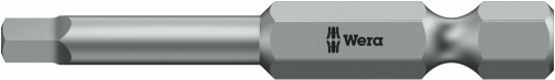 868/4 Z V Robertson bits for inner square, with fixing function, viscous hardness, hex shank 1/4" E 6.3, # 2 x 50 mm