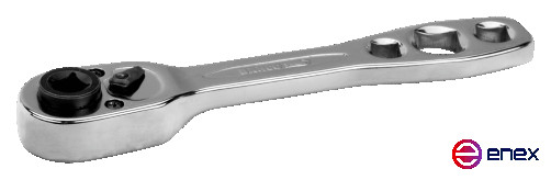 1/4" Reversible ratchet, with 32 teeth and an action angle of 11.5°