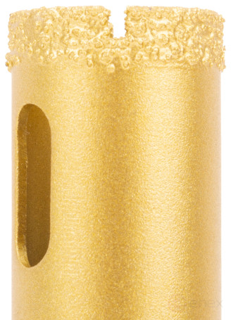 Коронка кольцевая по керамограниту, камню, кафелю и стеклу алмазная, вакуумное спекание 20х65 мм