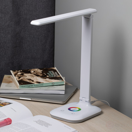 Настольный светильник ЭРА NLED-502-11W-W светодиодный с RGB ночником белый