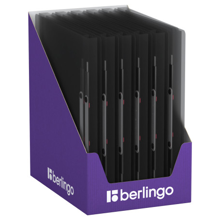 Folder with Berlingo "No Secret" spring binder, 17 mm, 700 microns, translucent black, with inner pocket