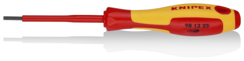 Отвёртка VDE для винтов с профилем "внутренний шестигранник", HEX 2.5 мм, длина стержня 75 мм, L-177 мм, 2-компонентная рукоятка, диэлектрическая