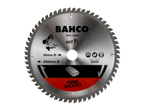 Saw blade on wood (300x30 mm, Z=60, small tooth 0°)