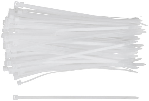 Хомуты нейлоновые для проводов, белые 100 шт., 4,8х200 мм