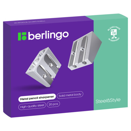 Metal sharpener Berlingo "Steel&Style" 2 holes