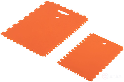 Набор пластиковых зубчатых шпателей, 2 шт: 175x130 мм, 130x90 мм