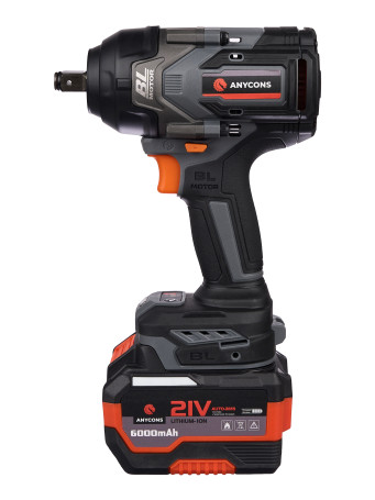 Anycons 850 Nm AC-SD852 Brushless Impact Wrench, 2 Batteries + Charger