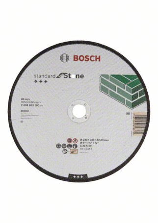 Cutting wheel, straight, Standard for Stone C 30 S BF, 230 mm, 22.23 mm, 3.0 mm