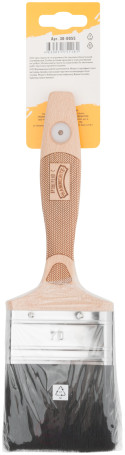 The brush is fluted, thick. 16 mm, 70% PBT/30% black natural. bristles, stainless steel crimp, width 70 mm