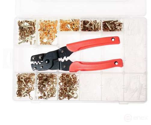 A set of automotive non-insulated terminals of 11 standard sizes 551 pcs. in the BOXJTS