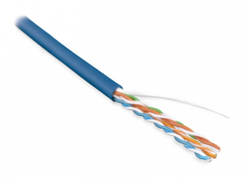 UUTP4-C5E-S24-IN-LSZH-BL-100 (100 m) Twisted pair cable, no screen. U/UTP, category 5e, 4 pairs (24 AWG), single core (solid), LSZH, ng(A)-HF, -20°C – +75°C, blue - warranty: 15 years component, 25 years system