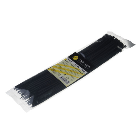 Хомут пластиковый ER-15400 черный 5.0x400мм универсальный (100шт) ЭВРИКА /1/300