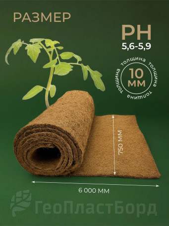 Coconut fiber mulch, Geoplastboard, covering material 0.75 x 6 meters