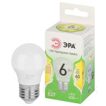 Лампа светодиодная ЭРА GREEN LINE LED P45-6W-830-E27 GL 6Вт шар теплый свет E27