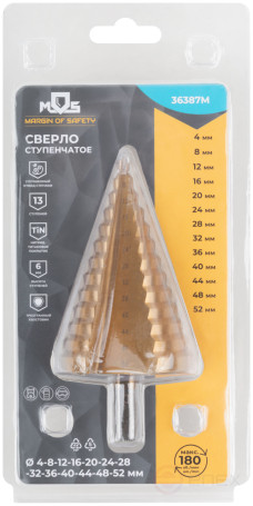 HSS step drill for metal, 13 steps, 4-52 mm