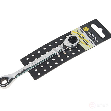 Ключ накидной 8х9мм ER-70809H трещоточный (на держателе) ЭВРИКА 1/25