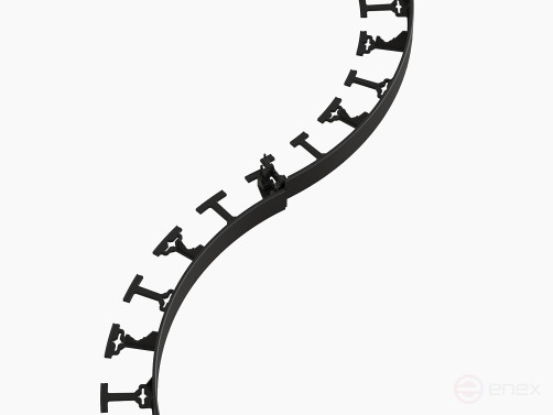 Garden curb 1000 mm height 78 mm black 1 piece