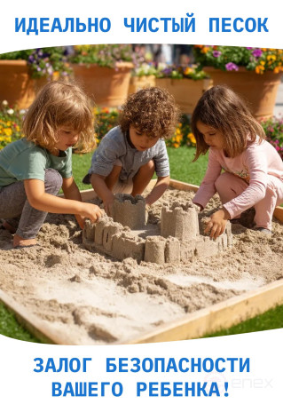 Sand for the sandbox quartz, white, Maldives, washed, rolled 10 kg. In a convenient package