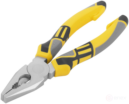 Плоскогубцы комбинированные "Смарт", трехцветные прорезиненные ручки, никелевое покрытие 180 мм