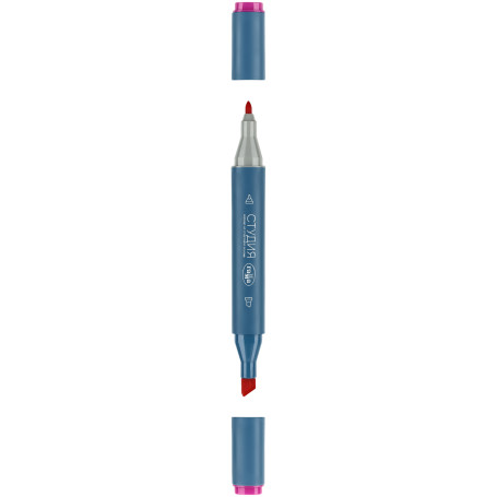 A set of double-sided markers for sketching Gamma "Studio" 108tsv., basic colors, triangular body, bullet-shaped /wedge-shaped. tips, plastic case