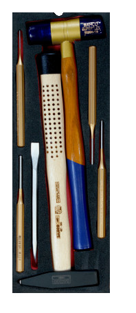 A set of tools in a bed, 7 pcs.