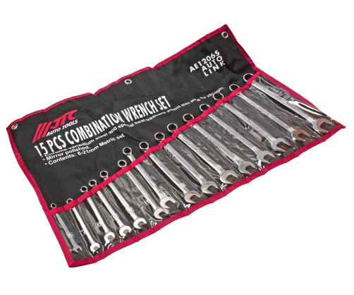 Набор ключей комбинированных 6-21мм 15 предметов в планшете JTC