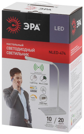 Настольный светильник ЭРА NLED-474-10W-BK светодиодный черный