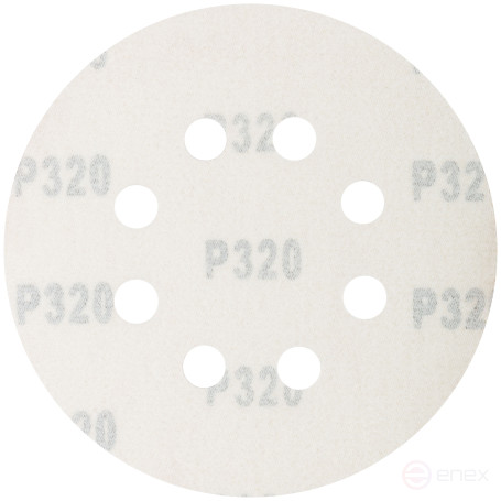 Круги абразивные шлифовальные перфорированные на ворсовой основе под "липучку" (Р320, 125 мм, 5шт.), CUTOP Profi