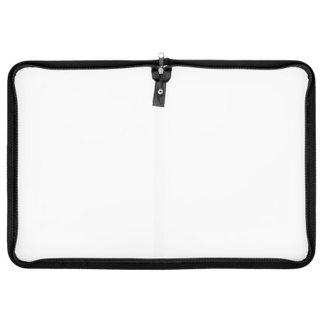 Folder with zipper STAMM A4, 500mkm, plastic, transparent, black zipper around