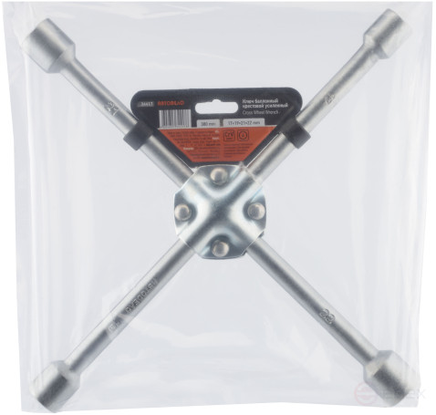 Ключ баллонный-крест (17*19*21*22)(усиленный) 380мм (АвтоDело) 34417