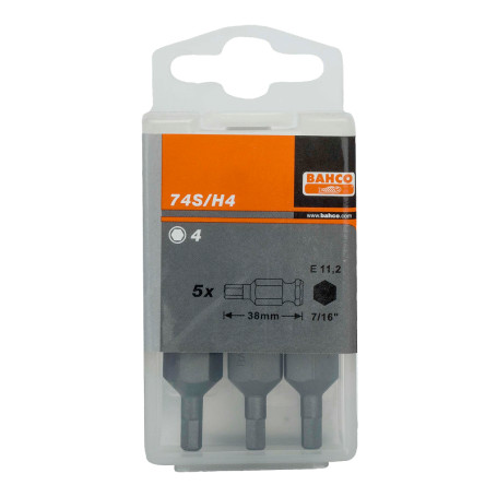 Bits for screws with hex socket, 10x38 mm , 2 pcs