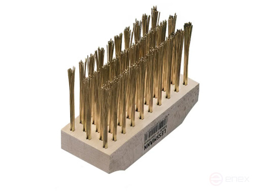 Hand-held terrace cleaning brush, 5x10/9 in-line, 140x60x40 mm, latuned straight wire STM 0.50 mm, variable pile height 70/60 mm