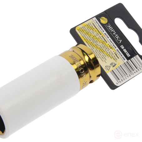 Головка 19мм 1/2" для литых дисков с защитным кожухом на пластиковом держателе (L-80мм) ЭВРИКА ER-86132 /1/50