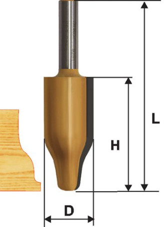 Vertical figureline milling cutter f25,4x41,3mm xv 12mm, art. 10585