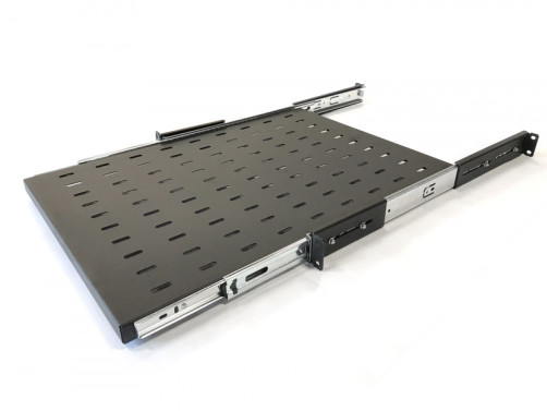 TSS3-800-RAL9004 Sliding shelf with 19" mounting, depth 800 mm, load up to 20 kg, for TTB cabinets 1000-1200mm deep, color black (RAL 9004)