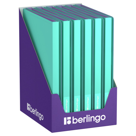 Folder with 30 Berlingo "Haze" inserts, 17 mm, 600 microns, with inner pocket, mint, soft touch