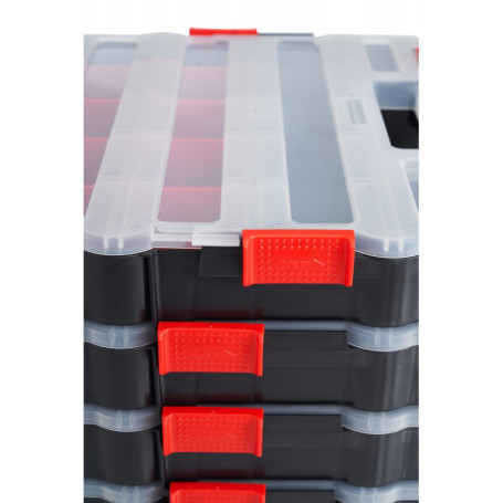 Plastic organizer with handle DUEL stackable changeable 18 compartments, PX.02