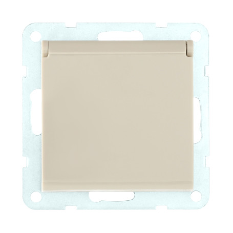 Socket with S/c, blinds and lid (beige) LK60