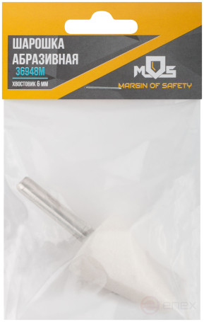 Abrasive ball (for metal), shank 6 mm, cone 25x35 mm