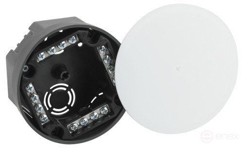 Распаячная коробка ЭРА KRT-k-103-50 скрытой установки черно-белая 103х50мм для твердых стен клеммник крышка IP20