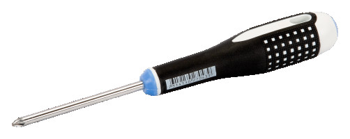 Screwdriver with ERGO handle for Pozidriv PZ 1x75 mm screws, stainless steel