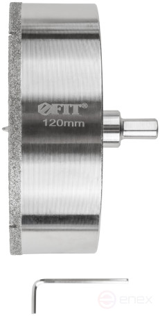 Коронка кольцевая по керамограниту, камню и кафелю алмазная с центровочным сверлом 120х70 мм