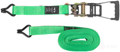 Load fastening strap, ratchet mechanism 230 mm, polyester tape 50 mm x 12 m, 5000 / 10000 kg
