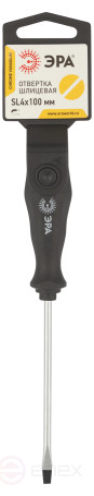 100SL4 Отвертка ЭРА SL 4х100 мм шлицевая двухкомпонентная рукоятка