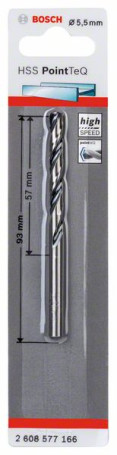 Spiral drill bit made of high-speed steel HSS PointTeQ 5.5 mm, 2608577166